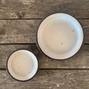 set of 8 "enamelware" paper plates- dinner plates