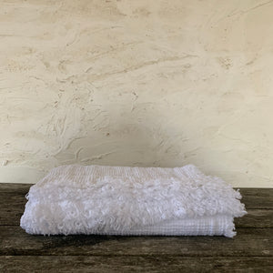 washed linen waffle throw- white