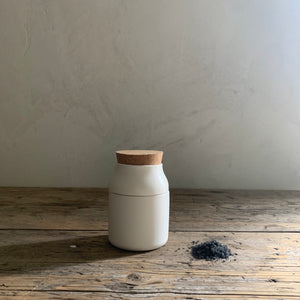 white herb grinder + jar