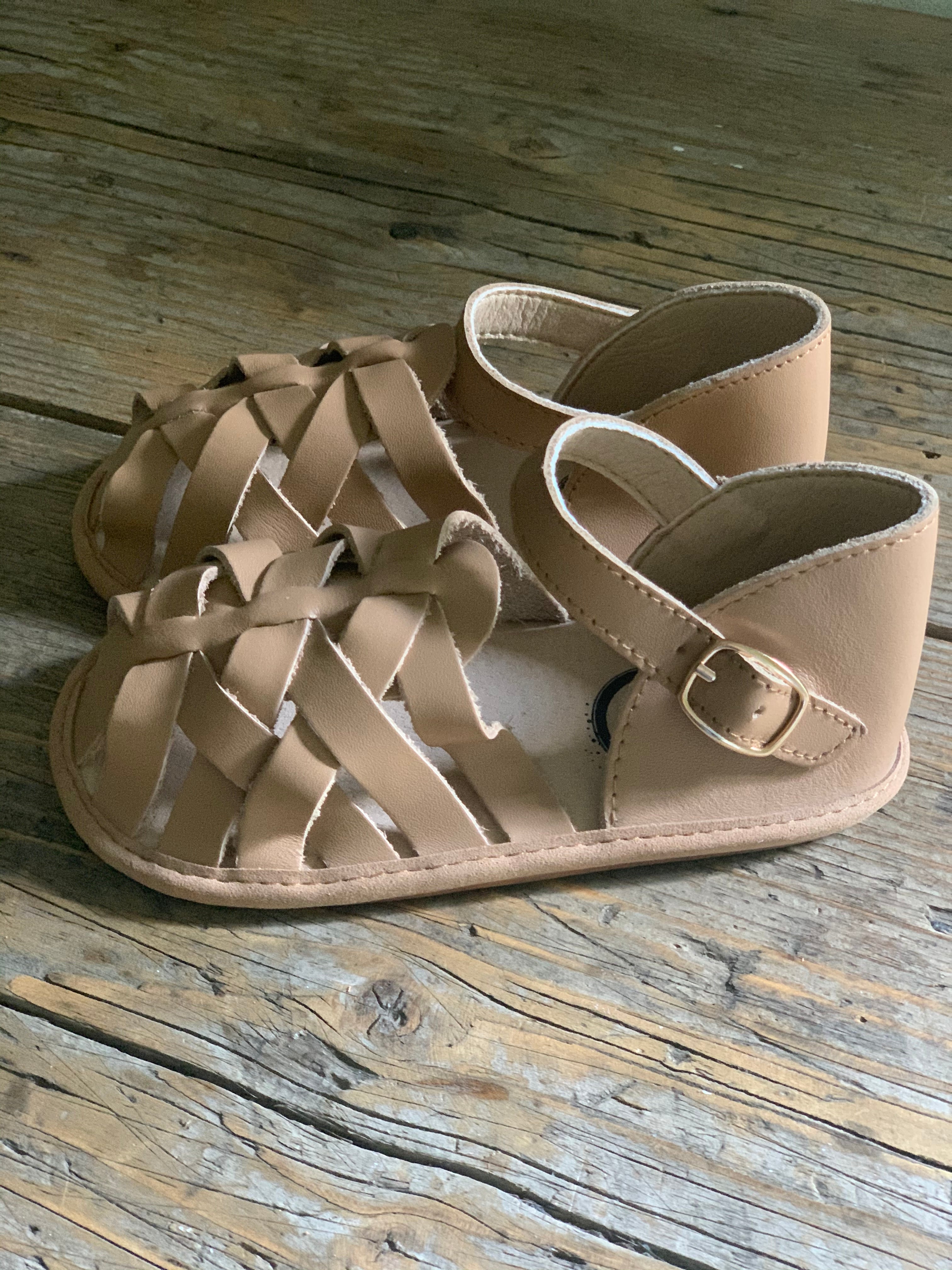 sandal moccasin - tan leather