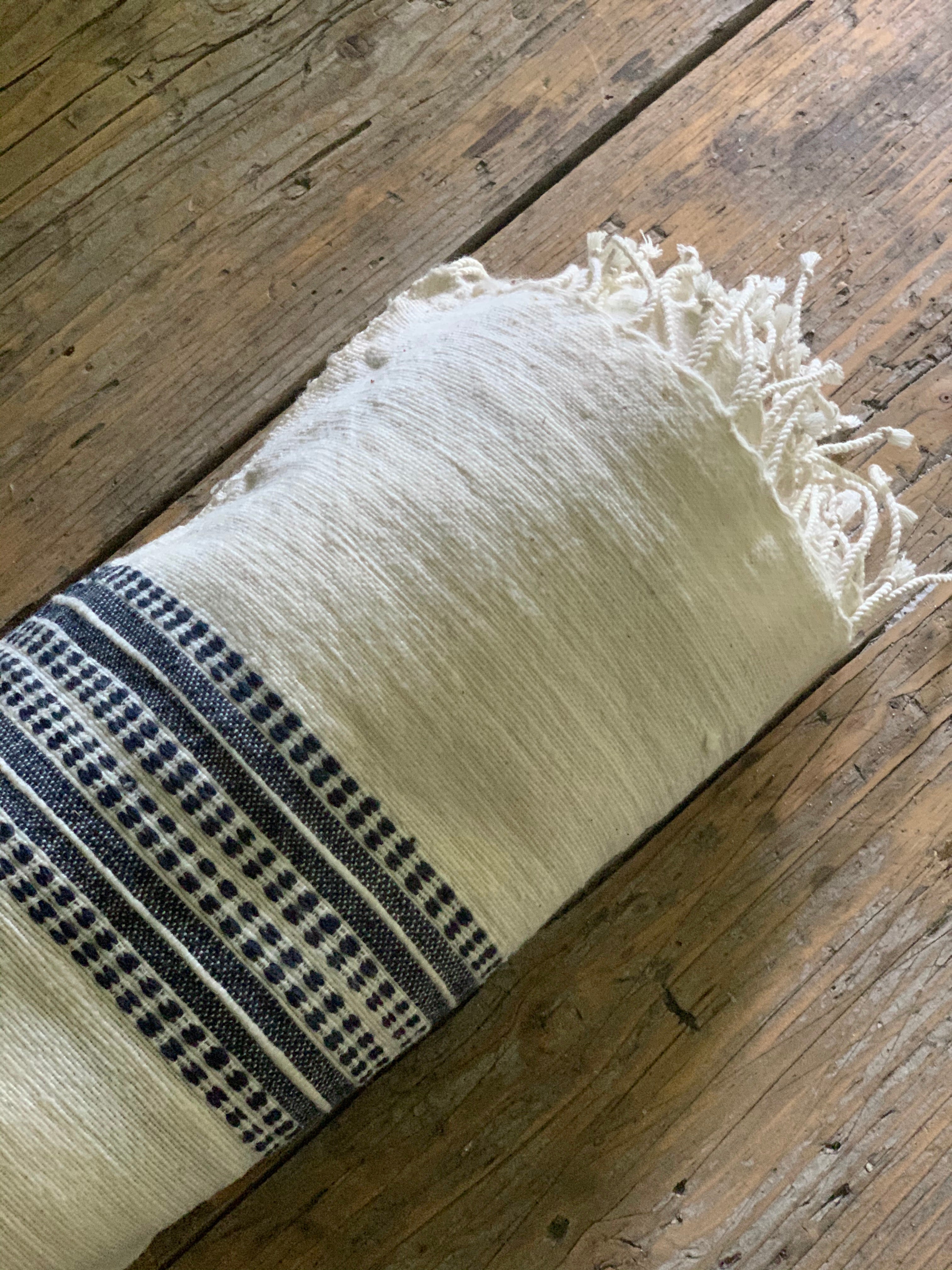 linen beach blanket/ towel - blue and white wide stripe – Lauren Liess