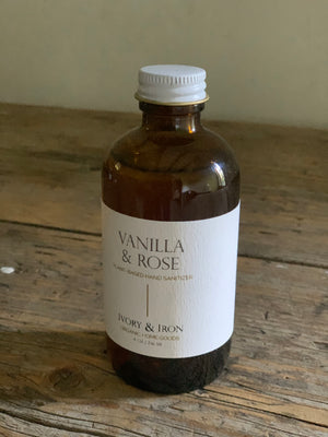 hand sanitizer- organic vanilla + rose