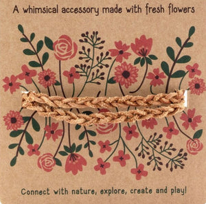 braided leather flower necklace