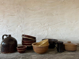 yellowware antique mixing bowl