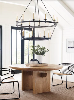 two-tiered ring chandelier