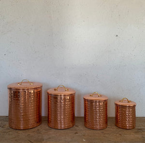 hammered copper canister set
