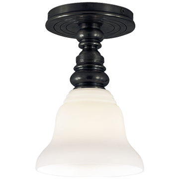flush mount with frosted glass cone shade