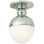 flush mount with white glass globe
