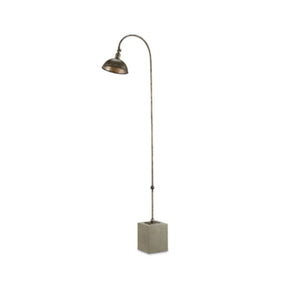 bronze and polished concrete floor lamp