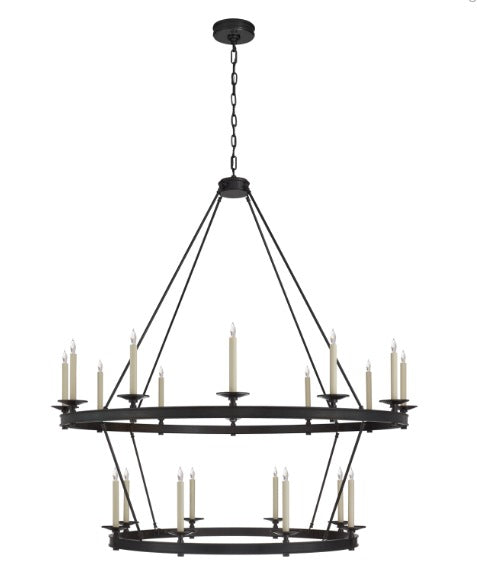 two-tiered ring chandelier