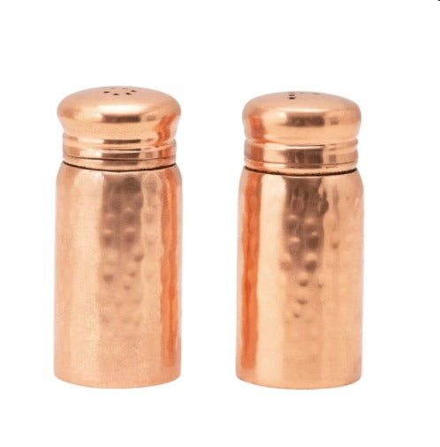 hammered copper salt and pepper shakers