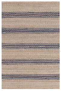 indigo striped jute rug