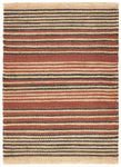 terracotta striped woven jute rug