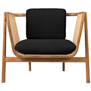 teak wood chair with caning