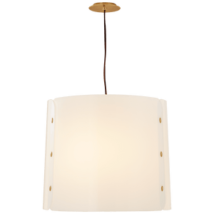 medium white acrylic drum pendant