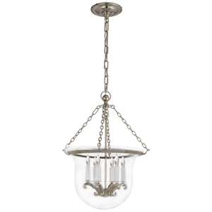 medium polished nickel bell jar lantern