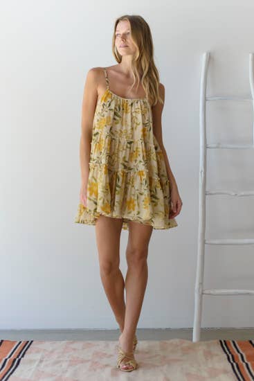 yellow floral dress / cover-up