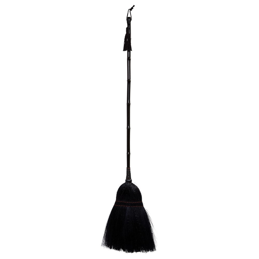 handmade broom- jet black