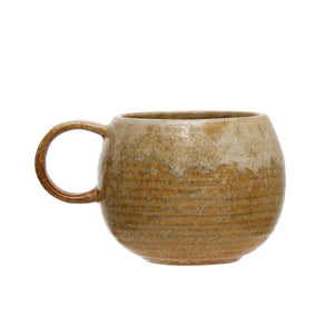 golden stoneware mug