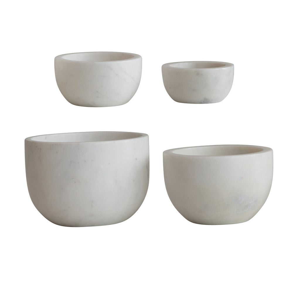 marble bowl measuring cups - set of 4