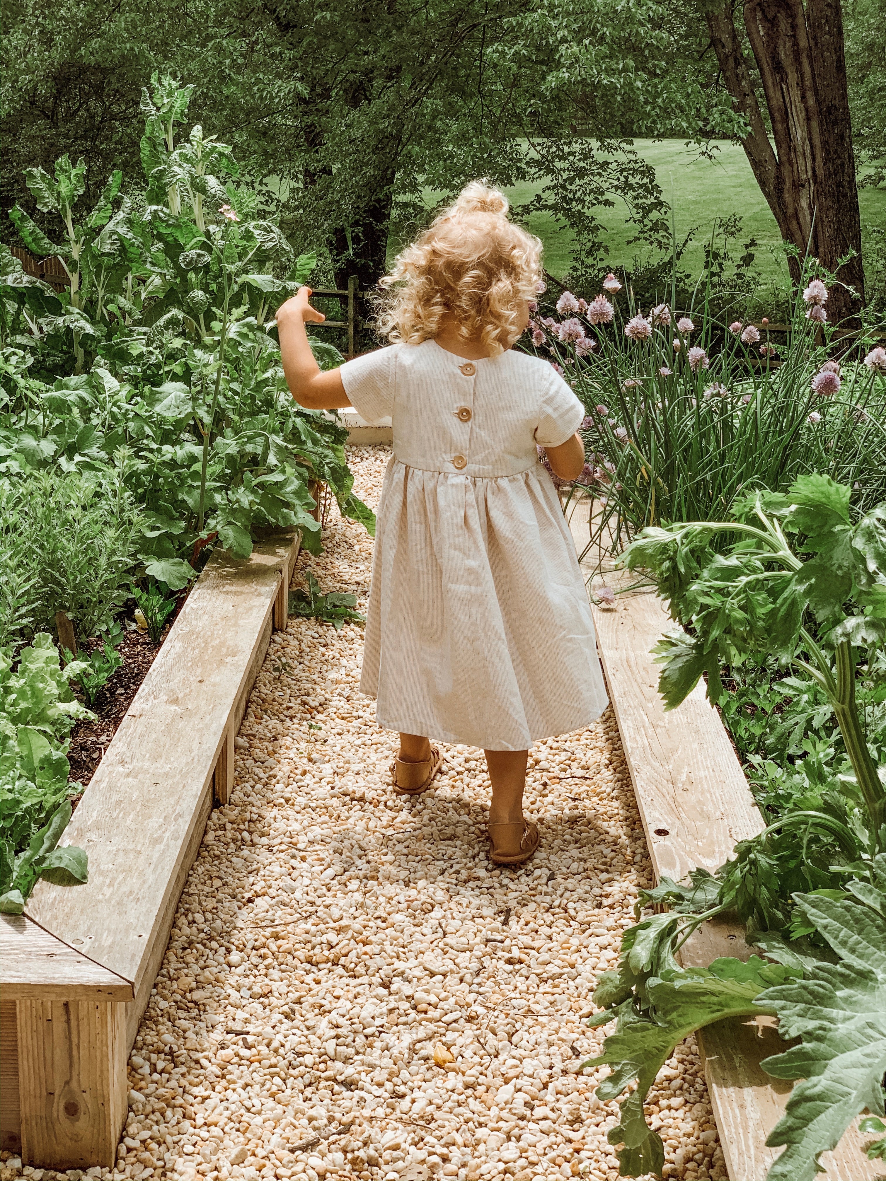 old-fashioned ivory striped linen dress 3Y old-fashioned ivory striped linen dress 3Y