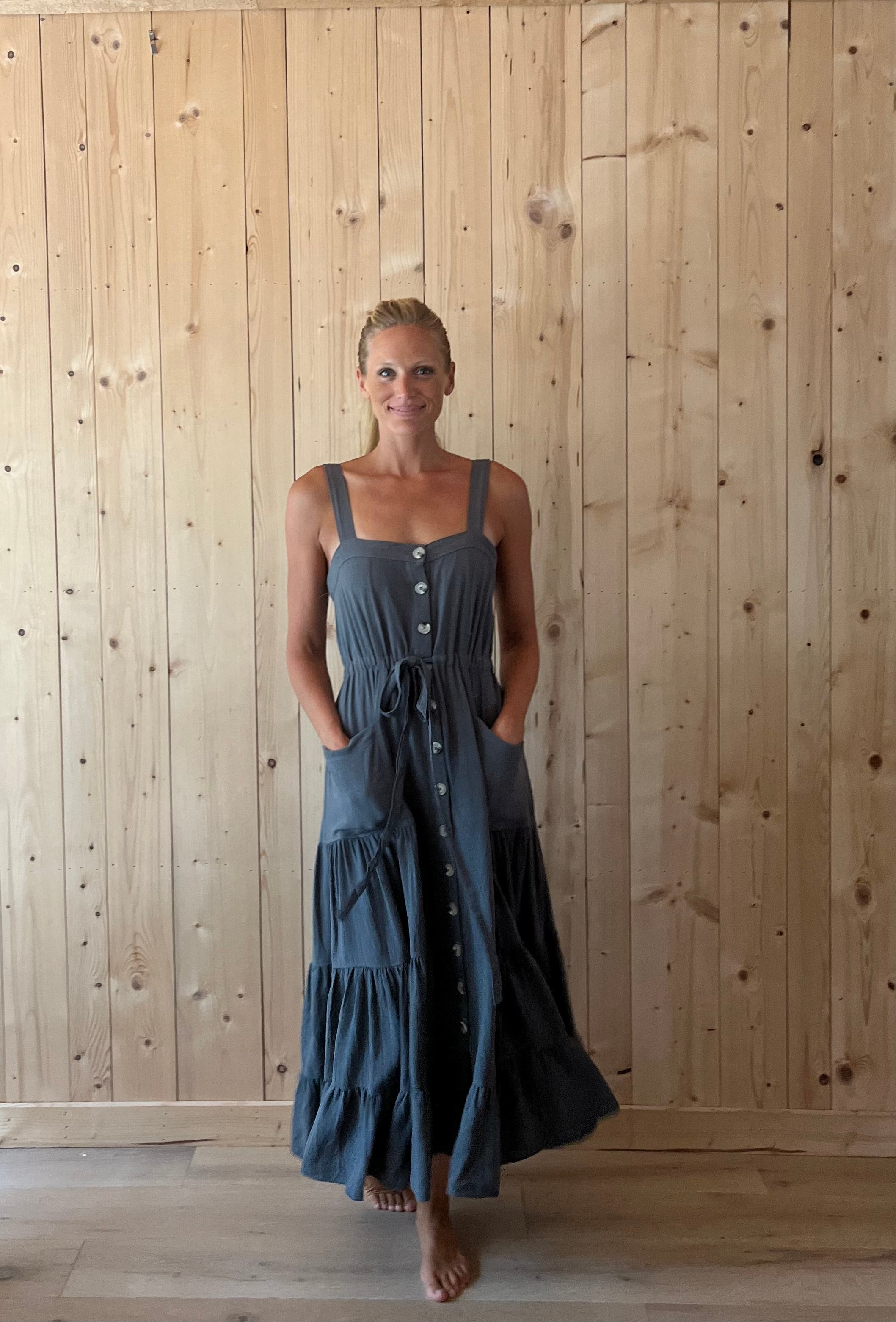 tiered button-down maxi dress large tiered button-down maxi dress large
