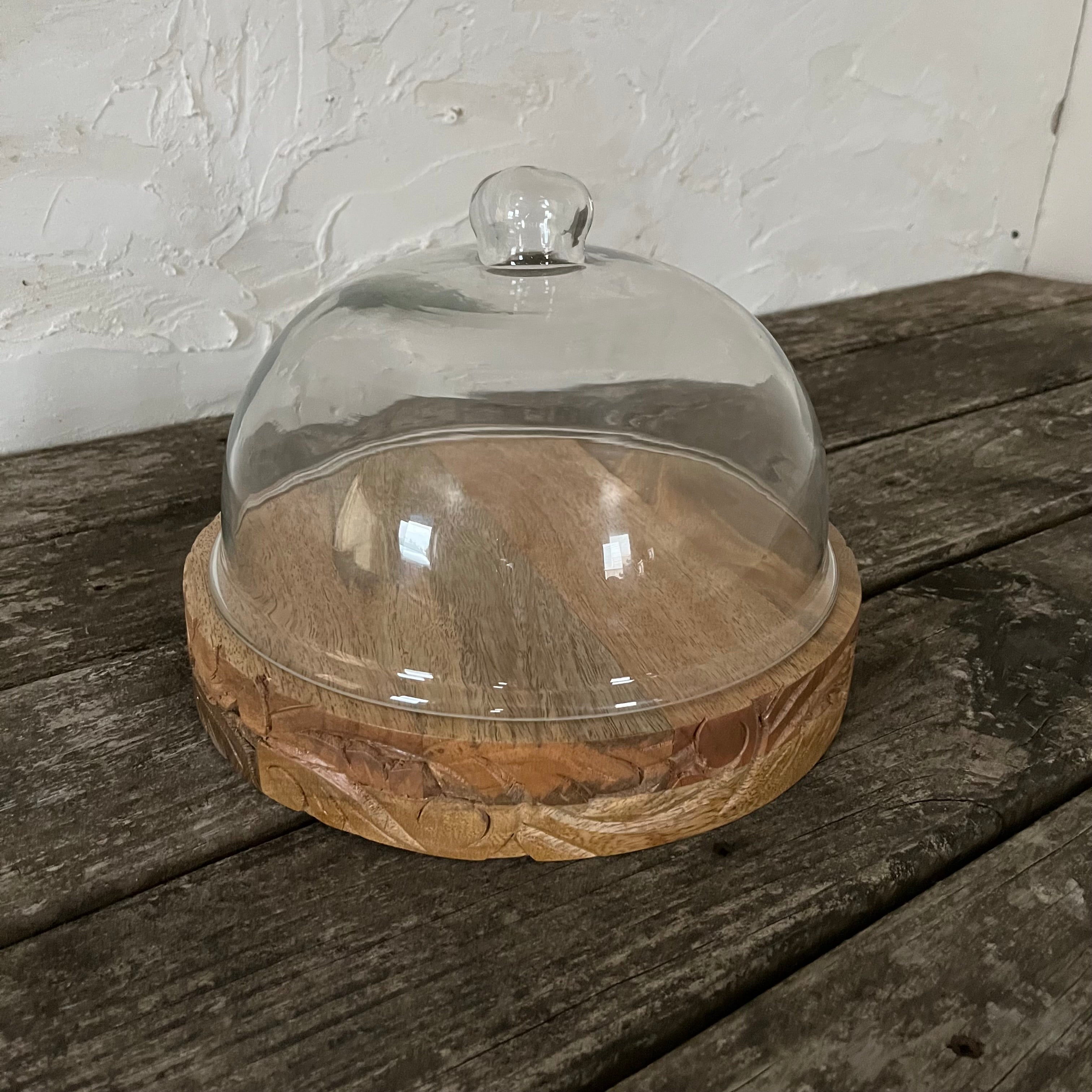 glass dome and cake stand set