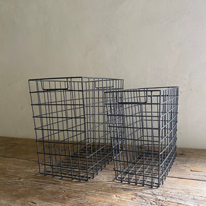 iron storage baskets - set of two
