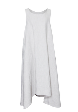 linen sleeveless dress- silver