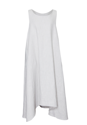 Linen Sleeveless Dress- Silver 1 Linen Sleeveless Dress- Silver 1