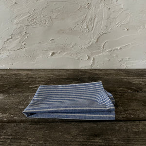 blue ticking stripe tea towel
