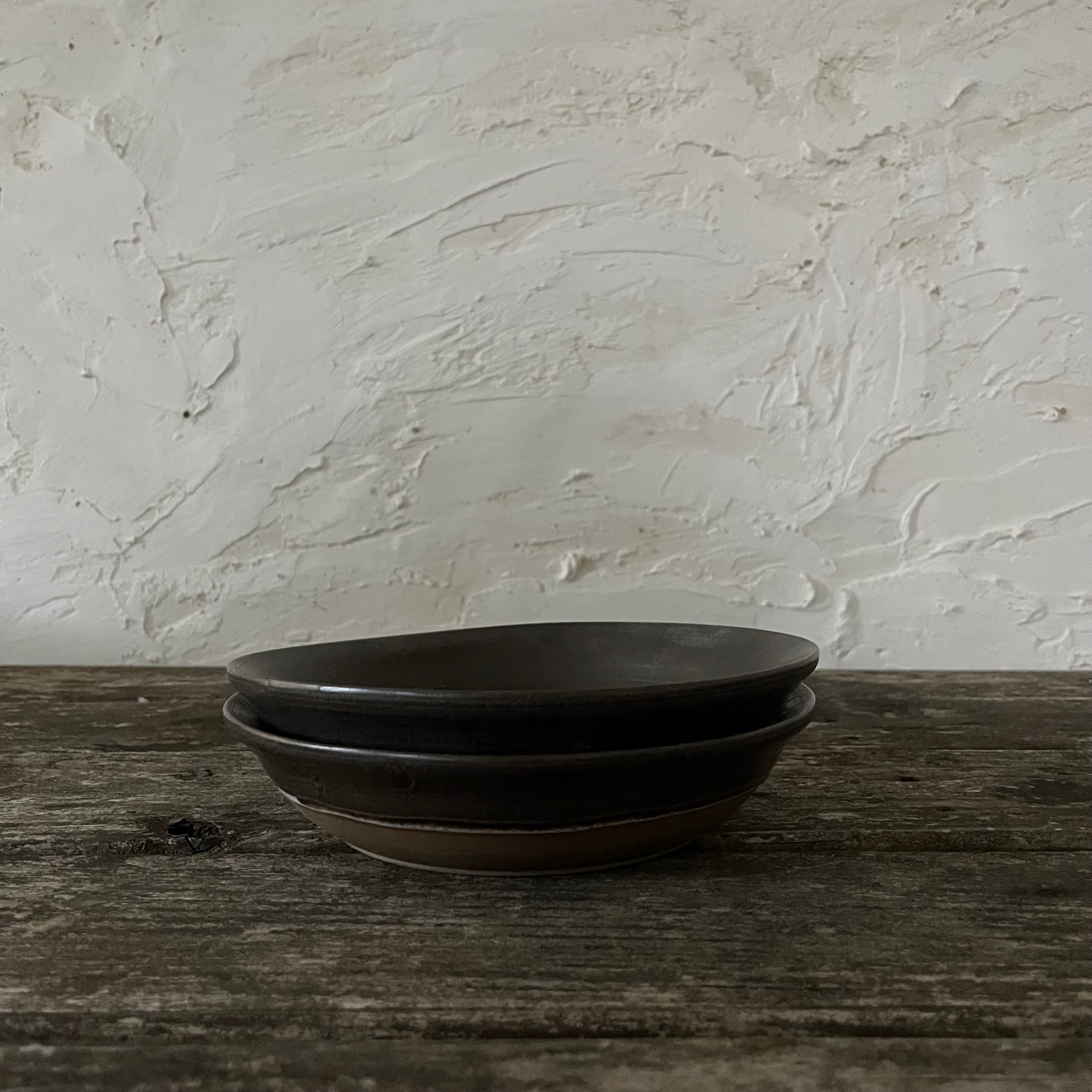 stoneware soup bowl- taupe and brown