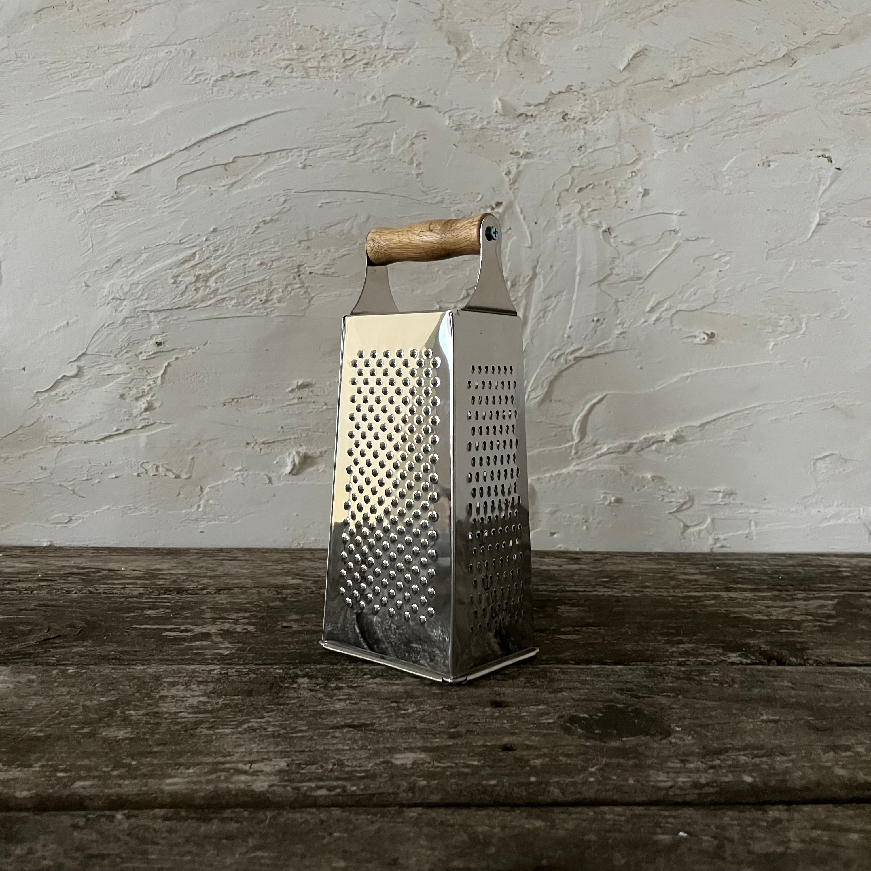 wood- handled cheese grater