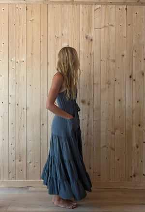 tiered button-down maxi dress Lauren Liess tiered button-down maxi dress Lauren Liess