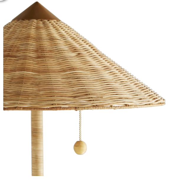 woven parasol shade floor lamp