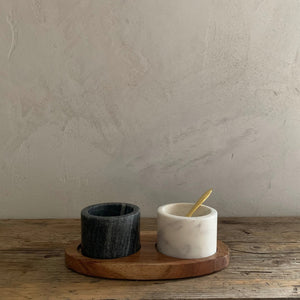 marble salt and pepper bowls