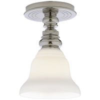 flush mount with frosted glass cone shade