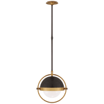 medium bronze and brass globe pendant